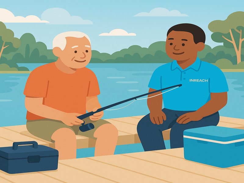 Graham fishing during community participation time