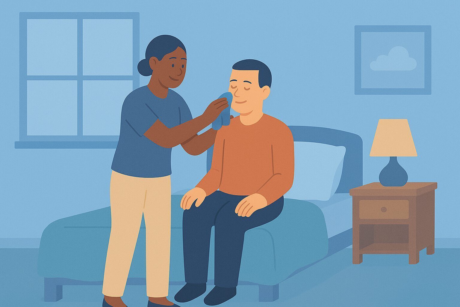 INREACH Supports worker assisting a participant at home