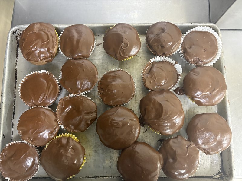 Chocolate cupcakes prepared for Give Back Thursday